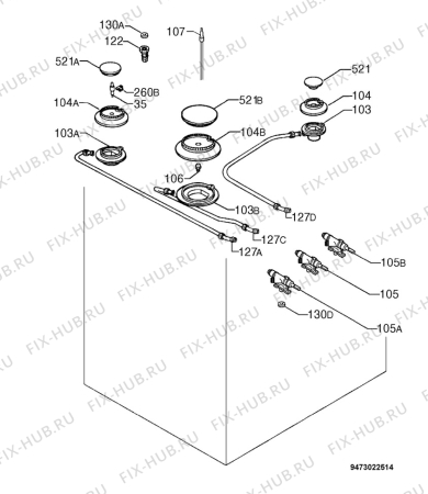 Взрыв-схема плиты (духовки) Zanussi ZCM6600W - Схема узла Functional parts 267